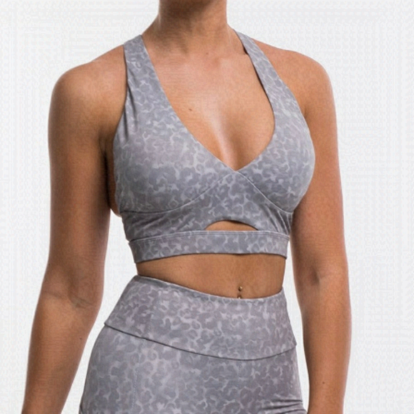 Women's Echt Wild Sports Bra Grey Size L - Picture 1 of 9
